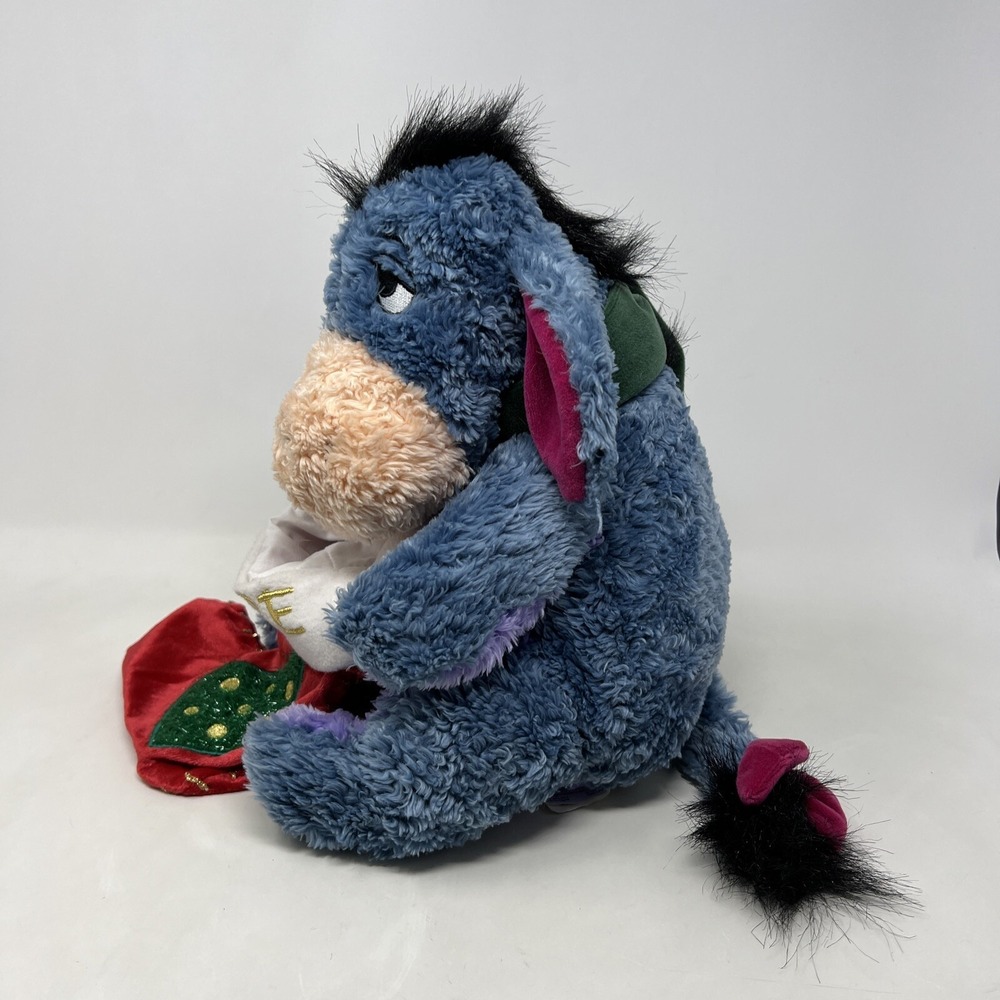 Disney Store 2001 Eeyore Winnie the Pooh Christmas Stocking Plush Toy 12" - Picture 5 of 6